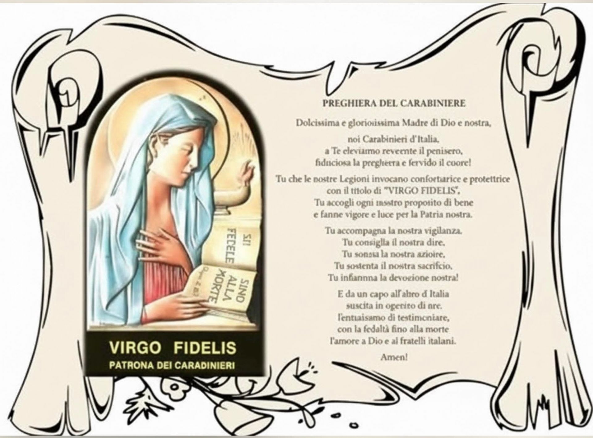 preghiera del Carabiniere