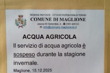 comunicazione di chiusura invernale della presa agricola